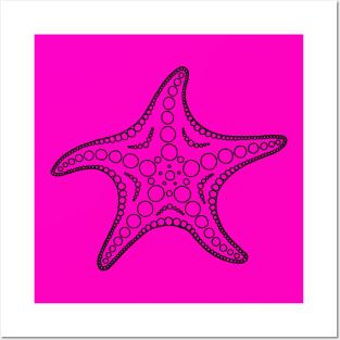 Starfish (black/pink) Posters and Art